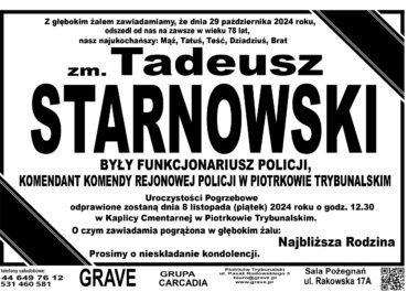 Śp. Tadeusz Starnowski</br> <span>8 listopada 2024 r.