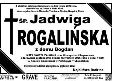 Śp. Jadwiga Rogalińska</br> <span>8 maj 2025