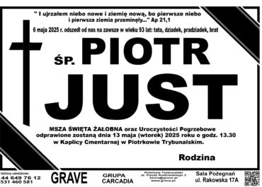 Śp. Piotr Just</br> <span>13 maj 2025