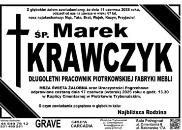 ŚP. Marek Krawczyk</br> <span>17 czerwiec 2025