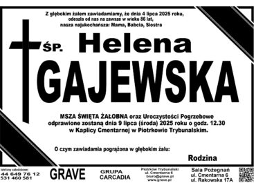Śp. Helena Gajewska</br> <span>9 lipiec 2025