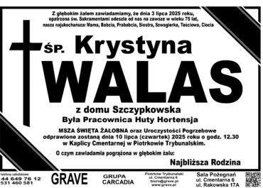 Śp. Krystyna Walas</br> <span>10 lipiec 2025