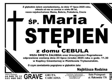 ŚP. Maria Stępień</br> <span>23 lipiec 2025r.