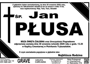 ŚP. Jan Płusa</br> <span>30 września 2025r.