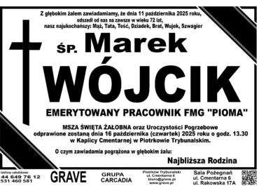 ŚP. Marek Wójcik </br> <span>16 październik 2025r.