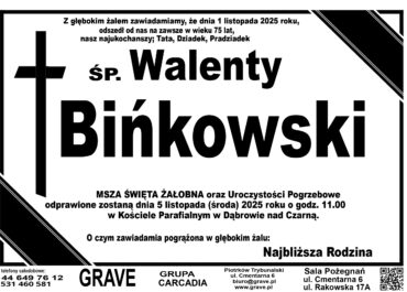 ŚP. Walenty Bińkowski </br> <span>5 listopad 2025r.
