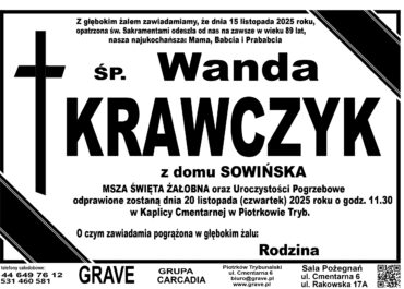 ŚP. Wanda Krawczyk</br> <span>20 listopad 2025r.