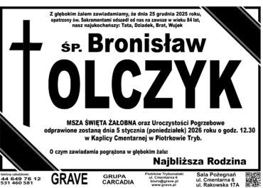 ŚP. Bronisław Olczyk<br> <span>5 stycznia 2026r.