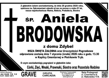 ŚP. Aniela Brodowska <br> <span>7 stycznia 2026r