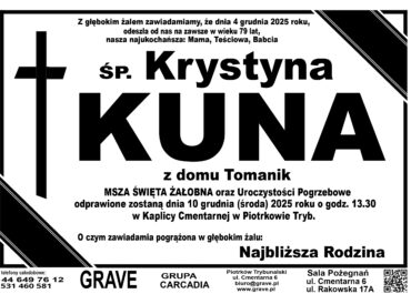 ŚP. Krystyna Kuna</br> <span>10 grudnia 2025r.