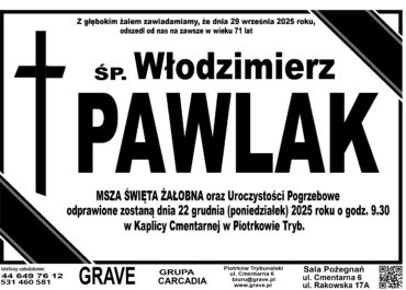 ŚP. Włodzimierz Pawlak<br> <span>22 grudnia 2025r.