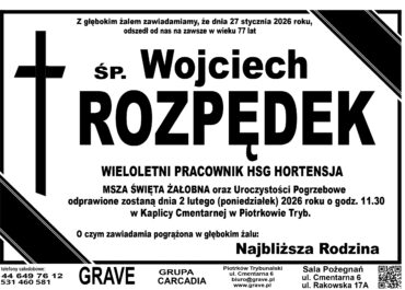 Ś.P. Wojciech Rozpędek<br> <span>2 luty 2026 r.