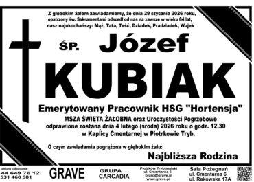 Ś.P. Józef Kubiak<br> <span>4 luty 2026 r.