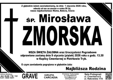 ŚP. Mirosława Zmorska <br> <span>9 stycznia 2026r
