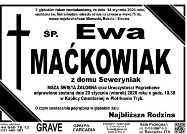 Ś.P. Ewa Maćkowiak<br> <span>20 stycznia 2026
