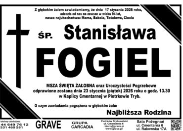 Ś.P. Stanisława Fogiel<br> <span>23 stycznia 2026