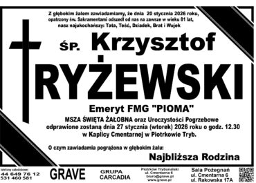 Ś.P. Krzysztof Ryżewski<br> <span>27 stycznia 2026
