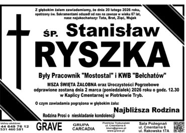 Ś.P. Stanisław Ryszka<br> <span>2 marca 2026 r