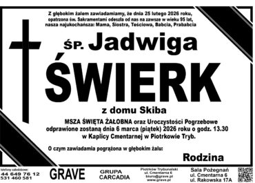 Ś.P. Jadwiga Świerk<br> <span>6 marca 2026 r