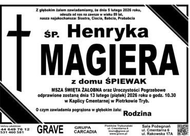 Ś.P. Henryka Magiera<br> <span>13 luty 2026 r.