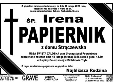 Ś.P. Irena Papiernik<br> <span>18 luty 2026 r.