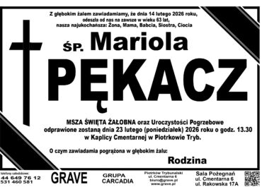 Ś.P. Mariola Pękacz<br> <span>23 luty 2026 r.