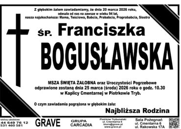 Ś.P. Franciszka Bogusławska<br> <span>25 marzec 2026 r.