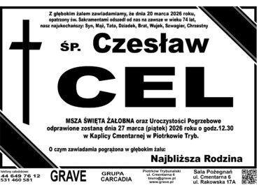 Ś.P. Czesław Cel<br> <span>27 marzec 2026 r.