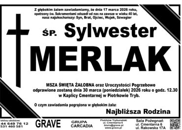 Ś.P. Sylwester Merlak<br> <span>30 marzec 2026 r.