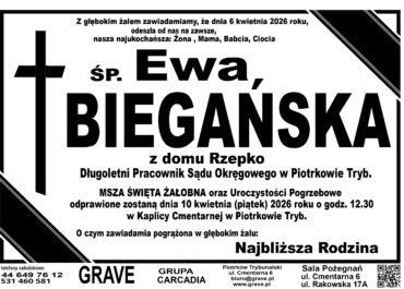 Ś.P. Ewa Biegańska<br> <span>10 kwietnia 2026 r.