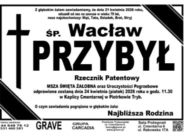Ś.P. Wacław Przybył<br> <span>24 kwietnia 2026 r.
