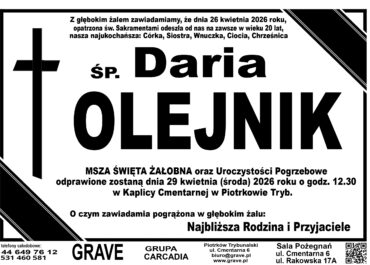 Ś.P. Daria Olejnik<br> <span>29 kwietnia 2026 r.