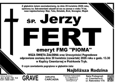 Ś.P. Jerzy Fert<br> <span>30 kwietnia 2026 r.