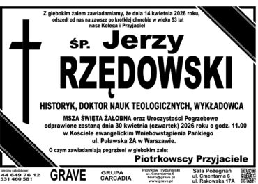 Ś.P. Jerzy Rzędowski<br> <span>30 kwietnia 2026 r.