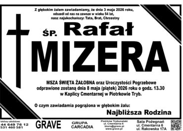 Ś.P. Rafał Mizera<br> <span>8 maja 2026 r.