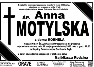 Ś.P. Anna Motylska<br> <span>18 maja 2026 r.