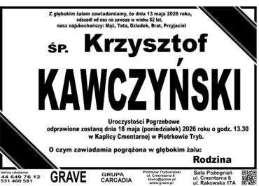 Ś.P. Krzysztof Kawczyński<br> <span>18 maja 2026 r.