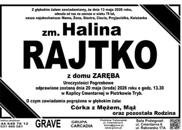 Ś.P. Halina Rajtko<br> <span>20 maja 2026 r.