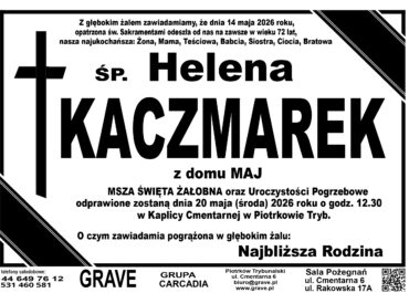 Ś.P. Helena Kaczmarek<br> <span>20 maja 2026 r.