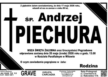 Ś.P. Andrzej Piechura<br> <span>20 maja 2026 r.