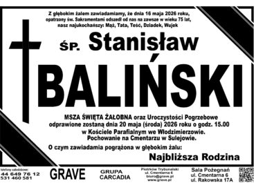 Ś.P. Stanisław Baliński<br> <span>20 maja 2026 r.