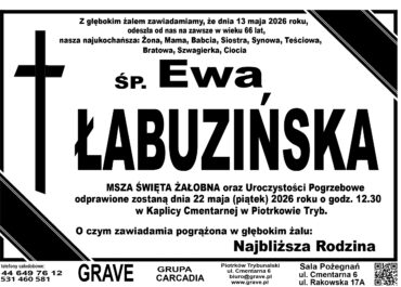 Ś.P. Ewa Łabuzińska<br> <span>22 maja 2026 r.