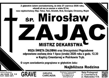 Śp. Mirosław Zając<br> <span>1 lipiec 2026 r.