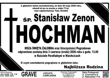 Śp. Stanisław Zenon Hochman<br> <span>3 czerwca 2026 r.