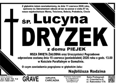 Śp. Lucyna Dryzek<br> <span>15 czerwca 2026 r.