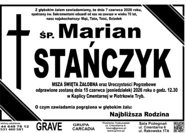 Śp. Marian Stańczyk<br> <span>15 czerwca 2026 r.