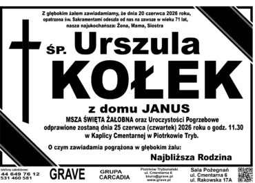Śp. Urszula Kołek<br> <span>25 czerwca 2026 r.
