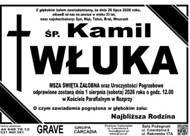 Śp. Kamil Włuka<br> <span>1sierpień 2026r.