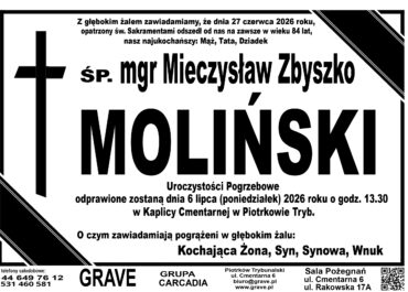Śp. Mieczysław Zbyszek Moliński<br> <span>6 lipiec 2026 r.