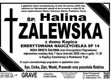 Śp. Halina Zalewska<br> <span>7 lipiec 2026 r.